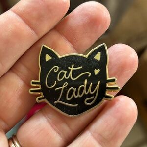 “Cat lady” pin